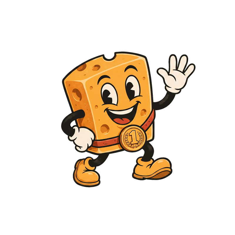 Маскот CHEDDAR приветствует пользователя